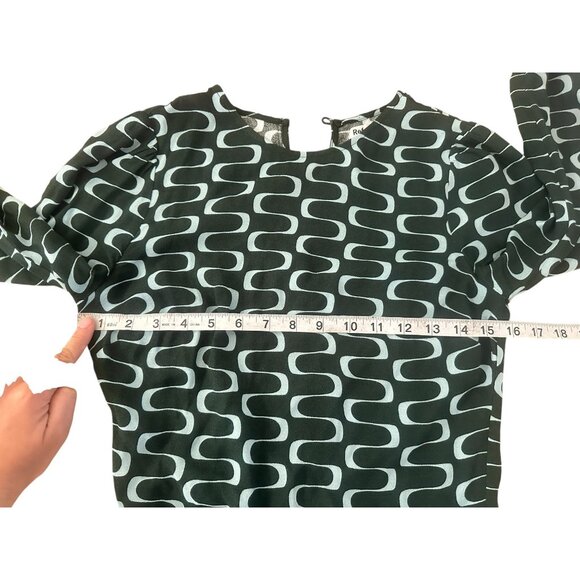 Reformation Port Retro Midi Dress XS 2 Green Preppy Y2K Psychedelic 70s Classic - Picture 9 of 16